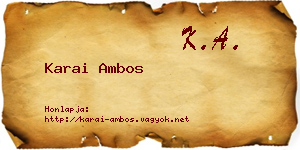 Karai Ambos névjegykártya